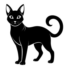 Cat silhouette vector Style with white background
