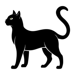 Cat silhouette vector Style with white background
