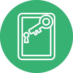 Door Key Vector Line White Circles Multicolors