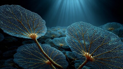 Real time coral reef bioluminescence triggered predator approach marine defense response captured in cinematic deep sea photography