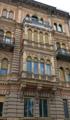 Facade of old building in centre of Budapest ,Hungary
