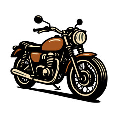 Vintage Bike Illustration, Retro Style, Vintage motorcycle vector illustration, retro classic bike art, detailed hand-drawn style, editable for t-shirt, poster, logo, print, commercial use