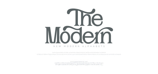 Elegant modern Fashion and luxury modern sans serif alphabet logo font uppercase and lowercase and number. vector illustration

