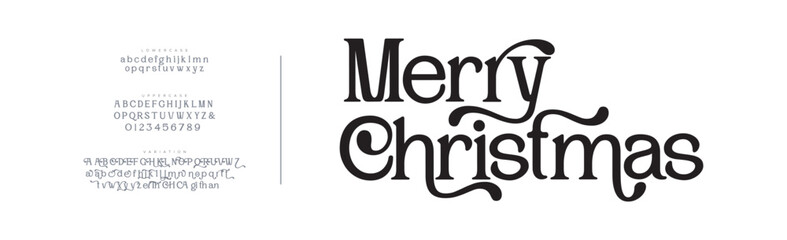 Merry Christmas vector text Calligraphic Lettering Vector illustration Merry Christmas and Happy New Year Background Christmas Tree Branches decoration. 
