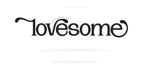 Abstract Elegant Fashion and luxury modern alphabet logo font uppercase and lowercase and number. vector illustration
