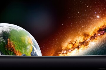 Earth and Milky Way Galaxy at Night
