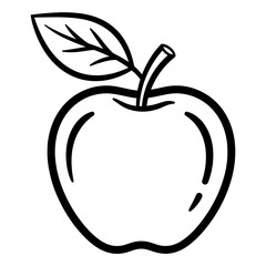 Black Line Art Apple Symbol