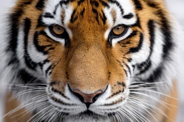 Majestic Tiger Close Up: Wild Beauty - A close-up of a tiger's intense gaze, symbolizing power, wildness, beauty, grace, and strength