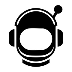 Futuristic AI Chatbot Head Silhouette Vector Icon – Bold Black Tech Robot Illustration