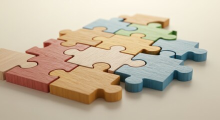 Obraz premium Colorful Puzzle Pieces Interlocked Together