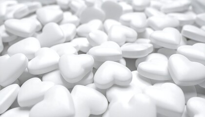 White hearts background texture.