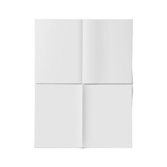 A blank, folded paper with four sections, suitable for notes or presentations.