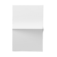 A blank sheet of paper, folded in half, showcasing its clean, white surface.