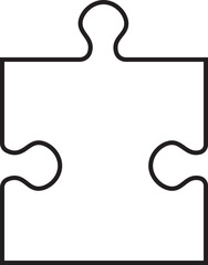 Puzzle piece icon outline. Simple jigsaw puzzle piece silhouette icon isolated on transparent background. Vector design template. Business presentation concept. Vector illustration. EPS 10