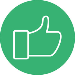 Thumbs Up Vector Line White Circles Multicolors