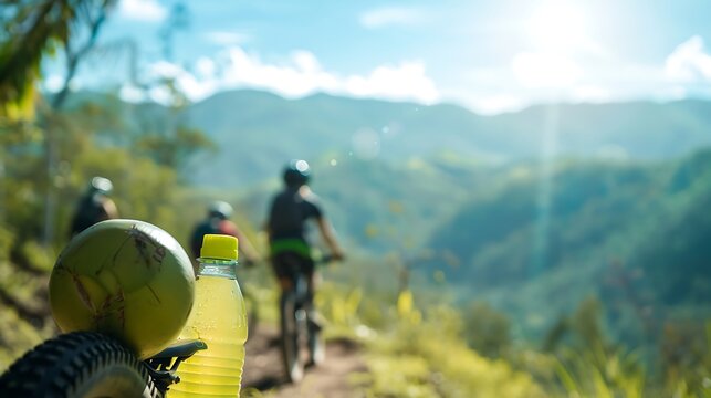 Cycling Adventure Amidst Breathtaking Landscapes and Refreshing Tropical Delights on the Trail - Powered by Adobe