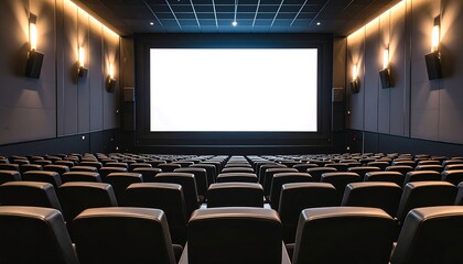 Obraz premium Empty Cinema with Blank Screen.