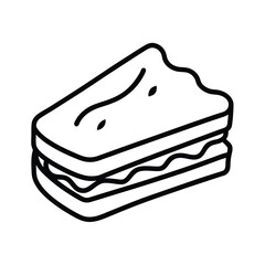 Croque monsieur sandwich in elegant bold lines Vector illustration