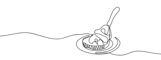 Continuous line, Tomahawk steak Simple art lines on transparent background, editable strokes.