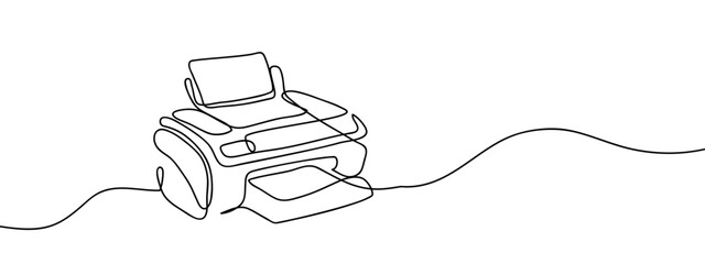 Continuous line printer Simple art lines on transparent background, editable strokes.