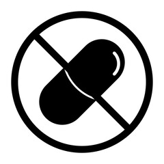 No Drug Sign Icon, Simple Icon Vector Design, best used for presentation, application, web and banner	