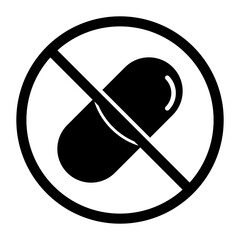 No Drug Sign Icon, Simple Icon Vector Design, best used for presentation, application, web and banner	