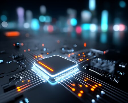 Modern CPU on circuit board