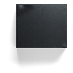 A simple black square with a smooth surface, possibly serving as a background or base for design...