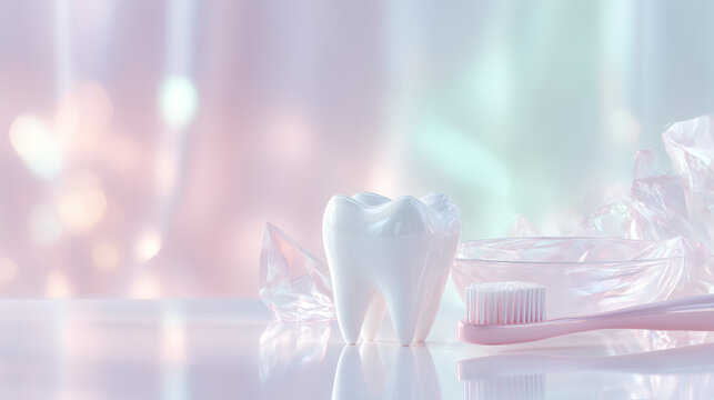 Dental illustration, aesthetics of elegant and positive dental design, children's fairy tales, tooth fairy for kids - Powered by Adobe