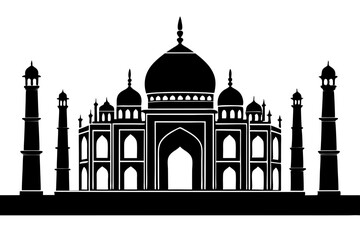 Vector art of silhouette  taj mahal  