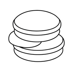 Macarons stack in delicate line drawing Vector illustration