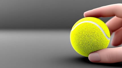 Hand holding tennis ball