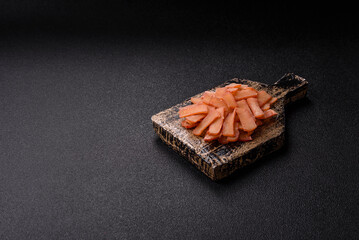 Food, dried squid in shavings or chopped as snacks or jerky. Snack dried squid for beer