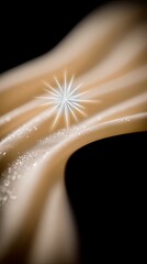 Gold Glitter Star on Beige Fabric Against Dark Background