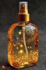Gold Glitter Spray Bottle with Sparkling Liquid
