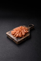 Food, dried squid in shavings or chopped as snacks or jerky. Snack dried squid for beer