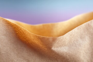 Golden Beige Kraft Paper Texture with Central Crease
