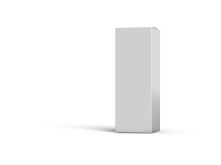 A tall, minimalist white rectangular object, possibly a container or display, set against a plain background.