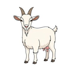 Obraz premium Adorable Cartoon Goat Illustration Farm Animal Clipart
