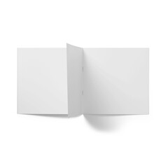 A blank open book or booklet showcasing empty pages, ideal for notes, sketches, or creative projects.