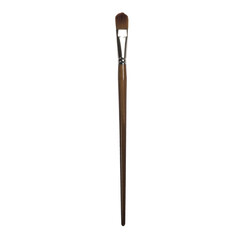 A paintbrush with a rounded tip, used for blending and creating smooth strokes in art.