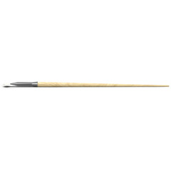A paintbrush with a wooden handle and a fine tip, used for artistic painting and detailing.