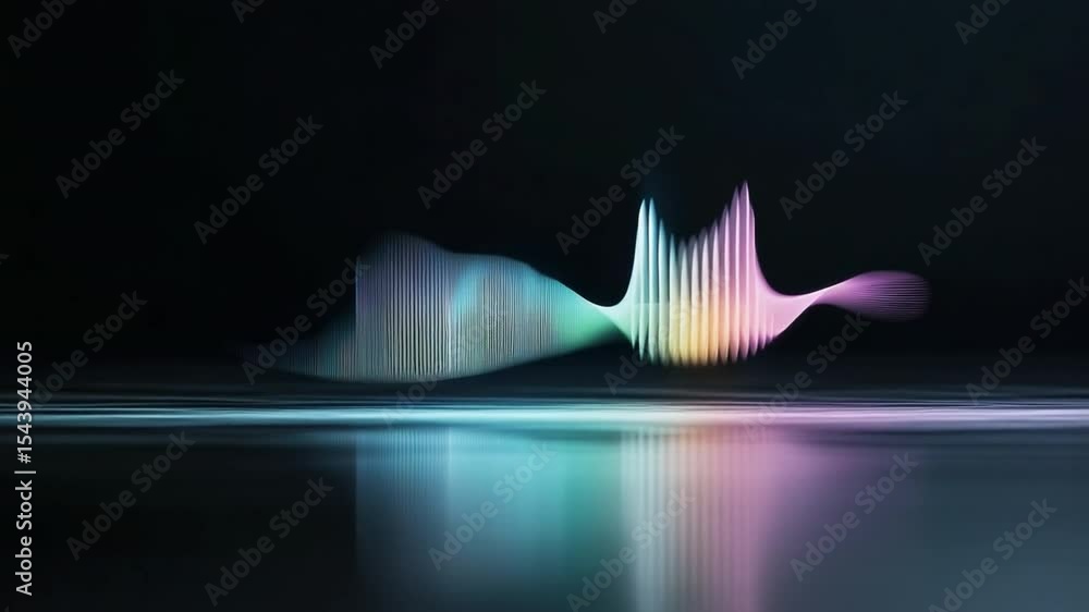 Poster Aurora Borealis Abstract: A mesmerizing aurora borealis abstract background with multicolored light dancing, a glowing horizon, shimmering reflections on a sleek, glossy surface.