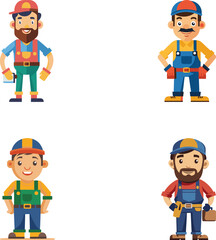 Modern and cartoon style vector illustration of handyman, High quality graphics art of handyman, handyman vector collection
