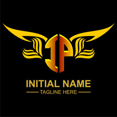 IP Golden Wing Emblem Logo