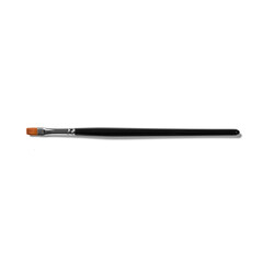 A paintbrush with a flat tip, used for applying paint or makeup with precision.
