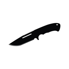 Black tactical knife hunting knife survival knife fixed blade knife military knife vector illustration