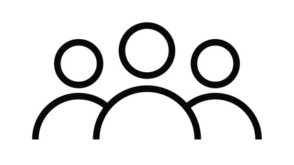 People icon. Group of people. Three human sign