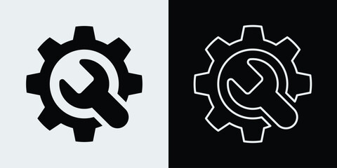 Wrench icon inside gear