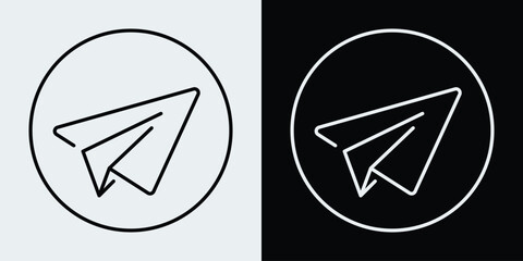 Sending message with paper plane origami icon